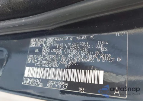 2005 Toyota Sequoia Sr5 V8 z USA, uszkodzony, nr VIN 5TDZT34A25S249052